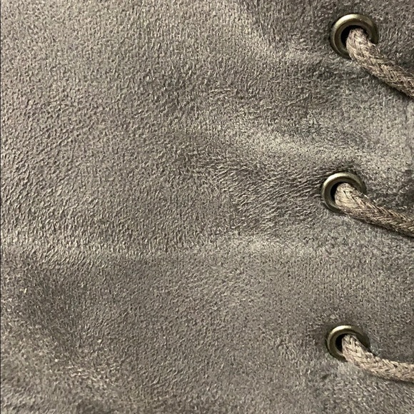 GRAY FAUX SUEDE LACE UP OVER THE KNEE BOOTS - Picture 9 of 9